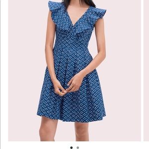 Kate Spade Geo dot poplin dress Spade ♠️